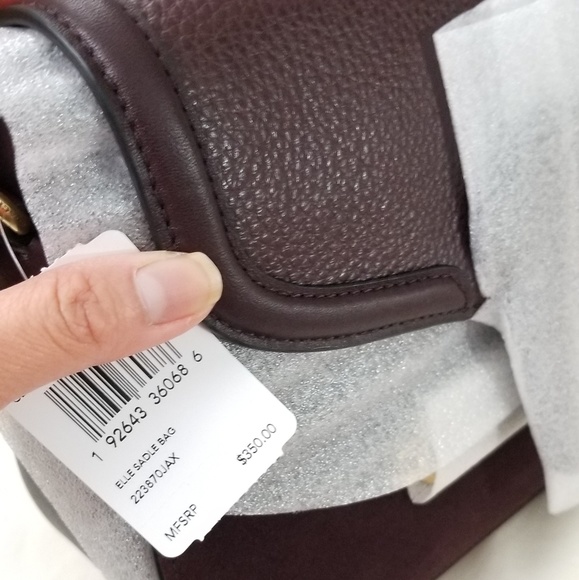 🔥LAST 1🔥NWT Coach Elle Saddle Suede Bag oxblood - Picture 8 of 8